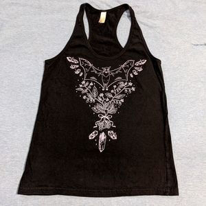 Cat Coven Bat Flying Fox Witch Crystal Racerback